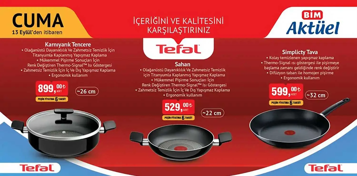 Bim Tefal tencere sahan tava fiyatları 2024