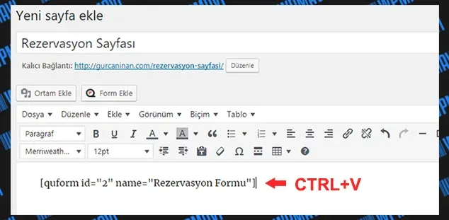 WordPress Form Oluşturma: Kayıt – Başvuru – Sipariş | Her Tip