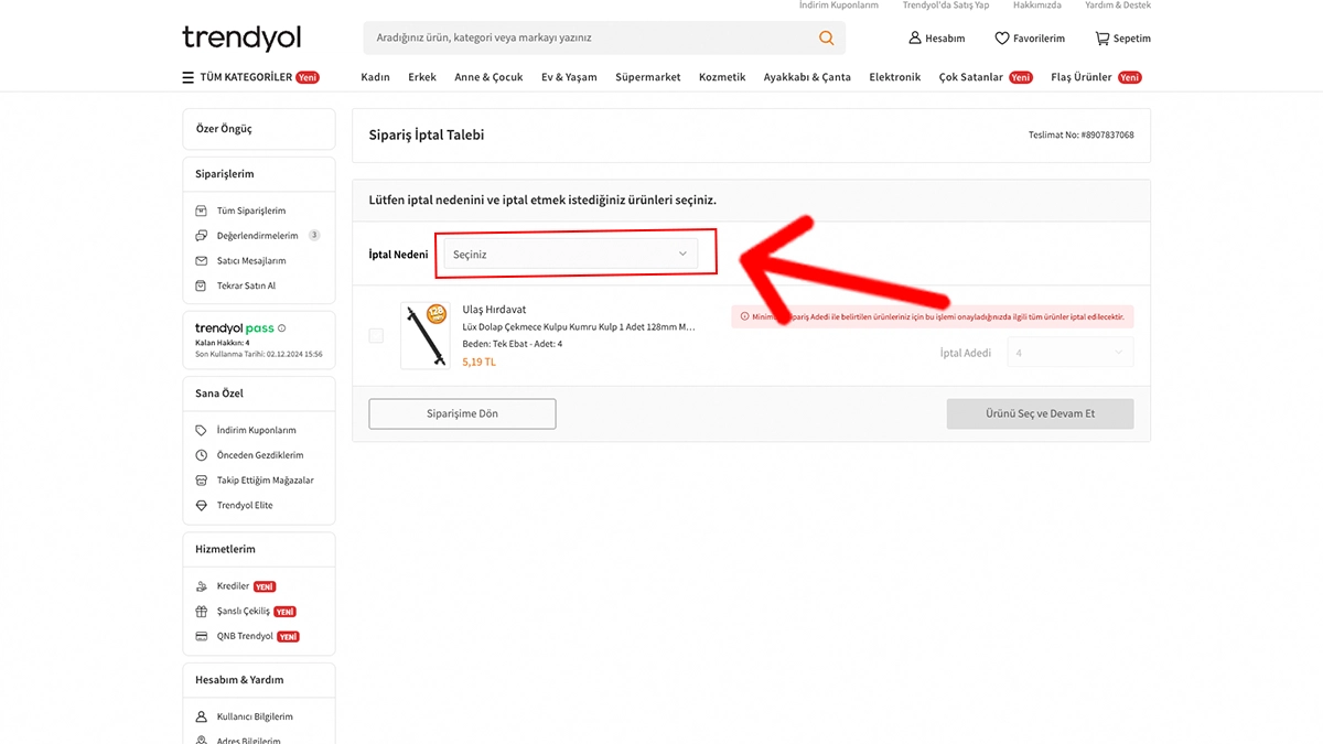 Trendyol sipariş iptali nasıl yapılır – 2024